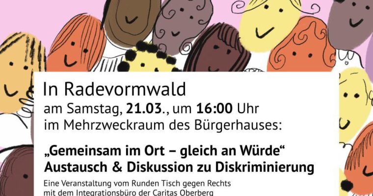 <strong>Internationale Wochen gegen Rassismus in Radevormwald: „Gemeinsam im Ort – gleich an Würde“</strong>